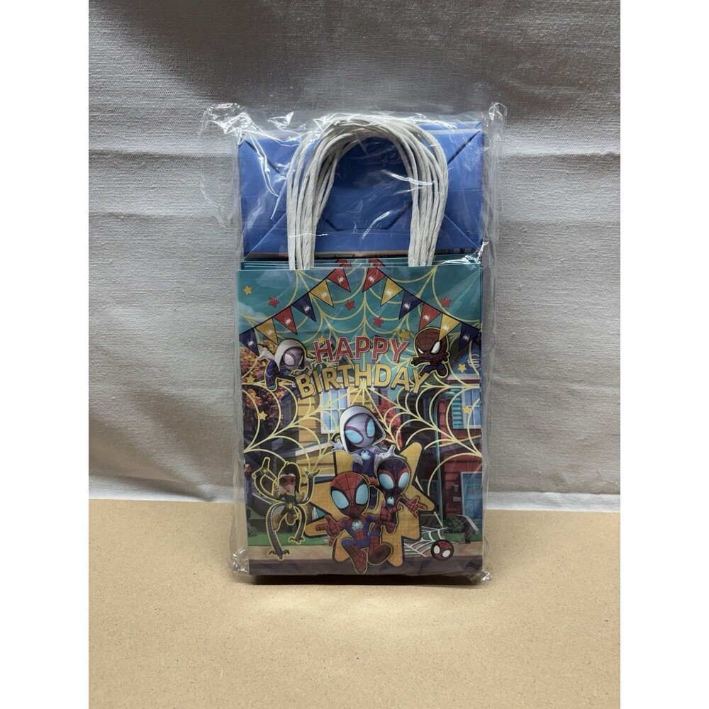Spider-Man Happy Birthday Gift Bags 12 Count Marvel Party Favor Bags New